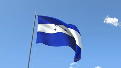 The flag of Honduras Waving on the Wind. Video stock 40990149