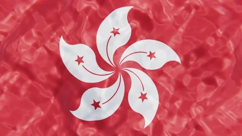 Flag of Hong Kong looping 3D animation Video stock 155484236