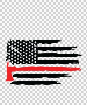 Flag A Horizontal Distressed Striped With Hatchet Variation Stock Illustration