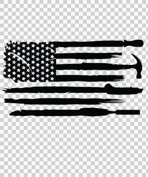 Flag Horizontal Pattern With Tools Including Hammer chisel Illustration
