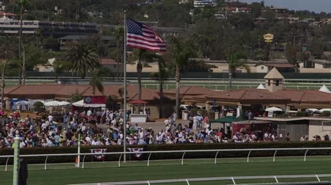 Flag at a horse racetrack Stock Footage 49549229