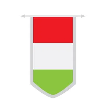 Flag of Hungary on a banner Ilustração Stock