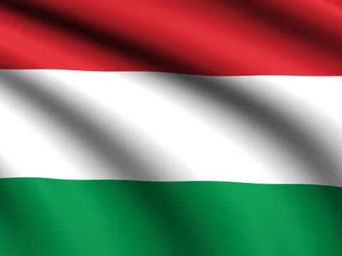 Flag of Hungary blowing in the wind Stock Illustration