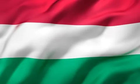 Flag of Hungary blowing in the wind Stock Illustration