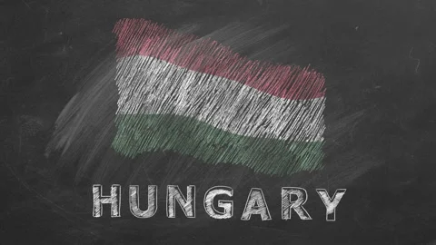 Flag of Hungary in chalk Stock Footage 236577239