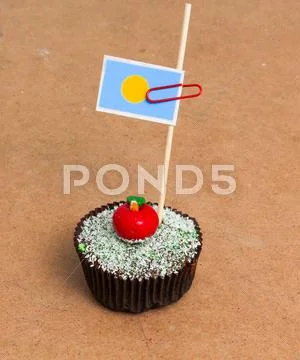Flag of hungary on a cupcake Stock Photos