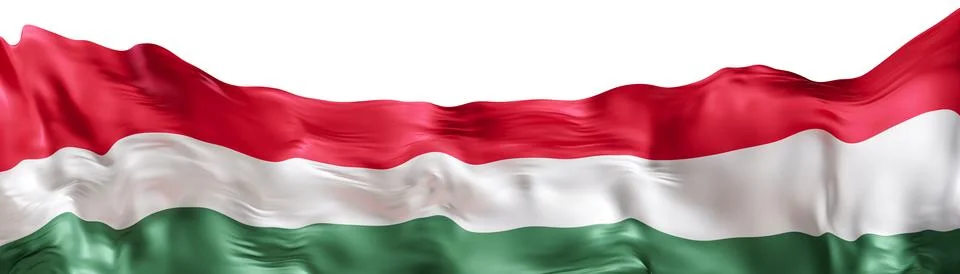 The flag of Hungary is displayed at the bottom of the scene. It has three h.. Stock Illustration