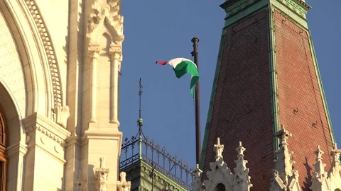 The flag of Hungary Stock Footage 74172896