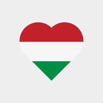 The flag of Hungary in a heart shape Stock Illustration