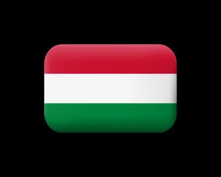 Flag of Hungary. Matted Vector Icon and Button. Rectangular Shape Illustrazione stock