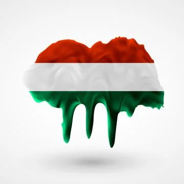 Flag of Hungary painted colors Stock Illustration