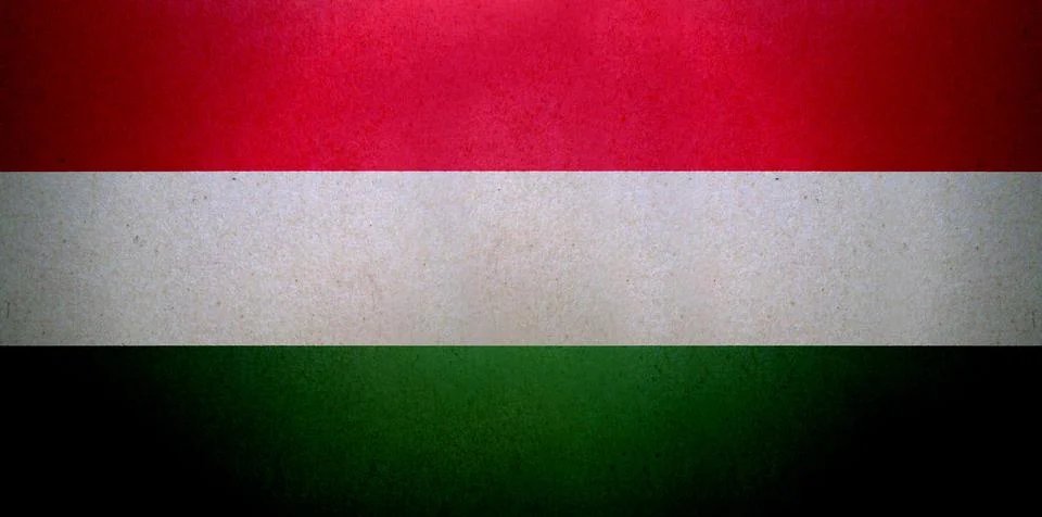 Flag of Hungary on a paper Stock Illustration