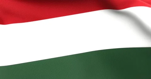 Flag of Hungary Waving 3D Animation Close up, 4K UHD 60 FPS Stock Footage 162186997