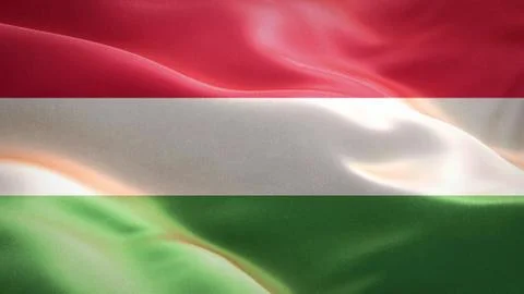 Flag of Hungary waving in the wind. 3D Waving flag design. Stock Illustration