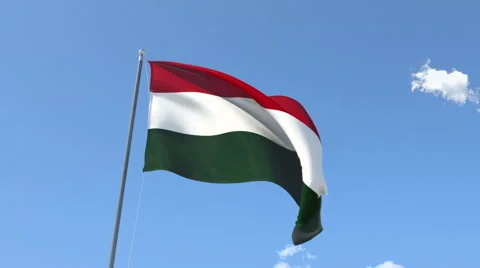 The flag of Hungary Waving on the Wind. Stock Footage 41066825