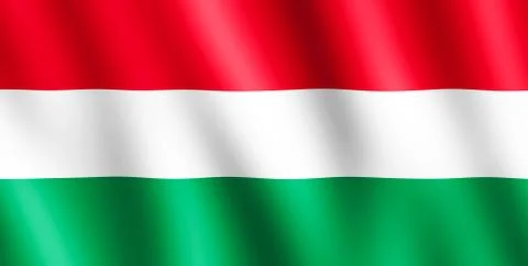 Flag of Hungary waving in the wind Stock Illustration