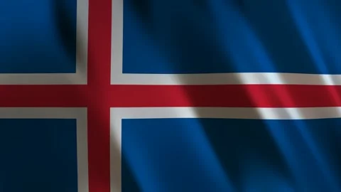 Flag of Iceland, 3D Render Vídeo Stock 275571080