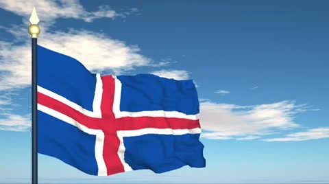 Flag Of Iceland Video stock 10712754