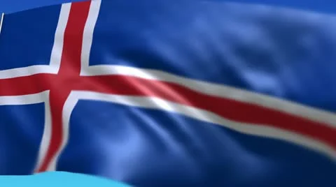 Flag of Iceland Stock Footage 10809048