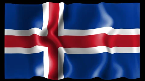 Flag of Iceland Stock Footage 46655043