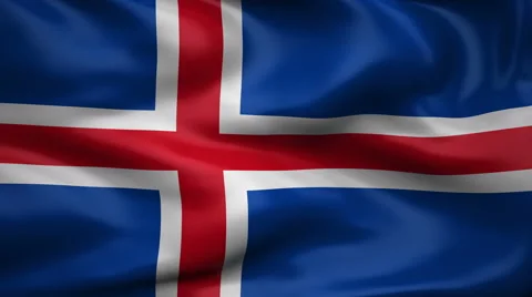 Flag of Iceland Video stock 64456754