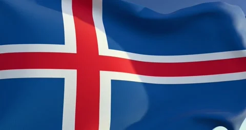 Flag of Iceland Stock Footage 300022972