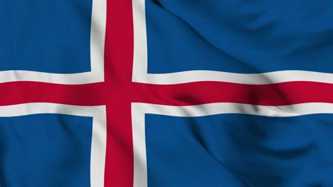 Flag of Iceland gently waving in the wind Stock Footage 140223051