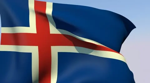 Flag of Iceland HD Stock Footage 14401200