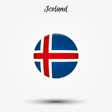 Flag of Iceland icon Stock Illustration