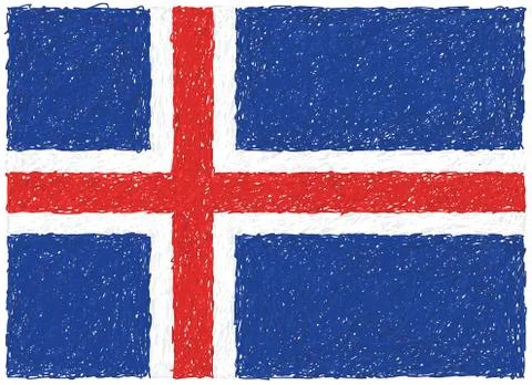 Flag of iceland Stock Illustration