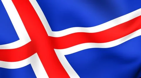 Flag of iceland Stock Illustration