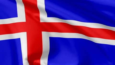 Flag of iceland Stock Illustration
