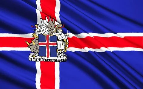 Flag of iceland Stock Illustration