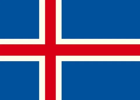 Flag of the Iceland. Stock Illustration