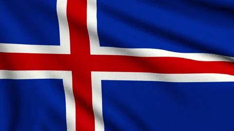 Flag of Iceland looping Video stock 33805992