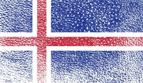 Flag of Iceland with old texture. Vector Stock Illustration