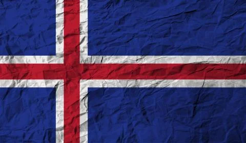 Flag of Iceland with old texture. Vector Illustrazione stock