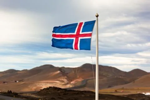 The flag of iceland Stock Photos