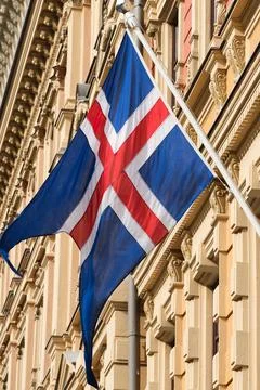 The flag of Iceland Stock Photos