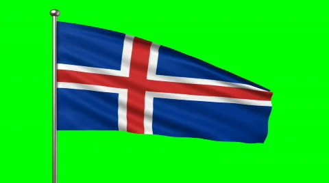 Flag of Iceland, seamless loop Stock Footage 644302