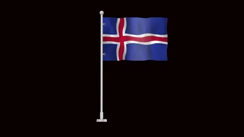 Flag of Iceland waving Stock Footage 320303754
