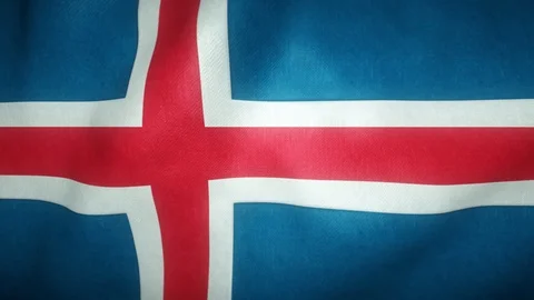 Flag of iceland waving in the wind Stock-Footage 125828850