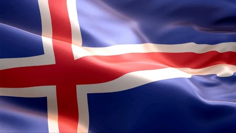 Flag of Iceland waving in the wind. Stock Footage 129257442