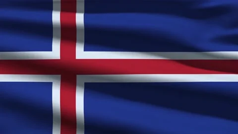 A flag of Iceland in the wind. Animation of waving flag. Stock Footage 162344167