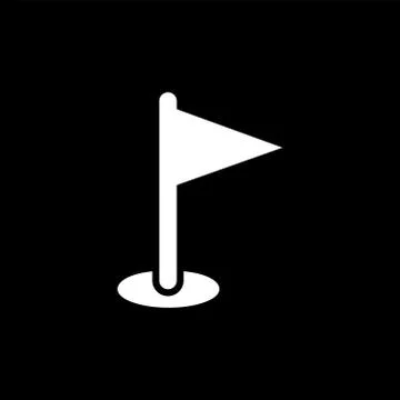 Flag Icon On Black Background. Black Flat Style Vector Illustration. Stock Illustration