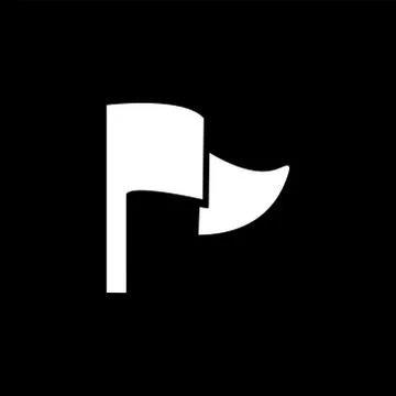 Flag Icon On Black Background. Black Flat Style Vector Illustration. Stock Illustration