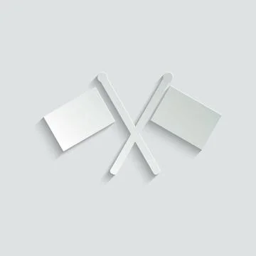 Flag icon. cross two flags vector icon Stock Illustration