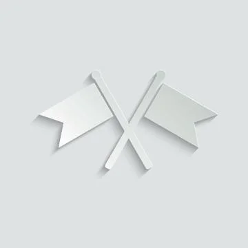 Flag icon. cross two flags vector icon Stock Illustration