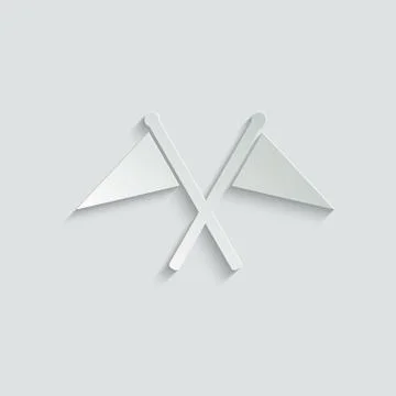 Flag icon. cross two flags vector icon Stock Illustration