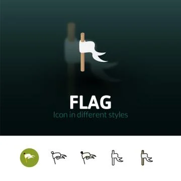 Flag icon in different style Illustrazione stock